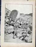 Original Old Antique Print Boer War By Richard Danes Convoy Guard