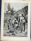 Original Old Antique Print Boer War By Richard Danes Digging Hidden Guns