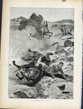 Original Old Antique Print Boer War By Richard Danes Marvellous Escape