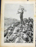 Original Old Antique Print Boer War By Richard Danes White Flag Incident