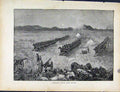 Original Old Antique Print Boer War By Richard Danes Cavalry Goin Past Kopje
