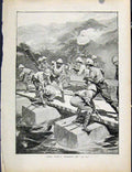 Original Old Antique Print Boer War By Richard Danes Carried On Working