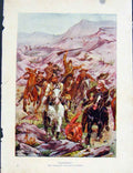 Original Old Antique Print Boer War By Richard Danes Trapped Boer Commando