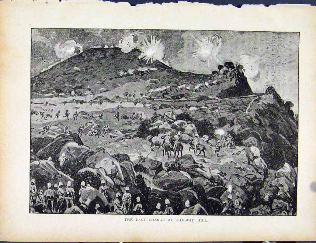 Original Old Antique Print Boer War By Richard Danes To The Rescue British Man