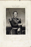 Original Old Antique Print Portrait Admiral Hamelin Fine Art 18th Century