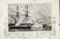 Old Antique Print Admiral Sir Agamemnon Attacking Fort Constantine C1855 19th