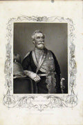 Original Old Antique Print Portrait General Beatson C1855 Art 19th