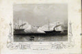 Original Old Antique Print Gallant Affair Hecla Arrogant Russian Barque