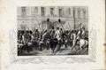 Original Old Antique Print Queen Reveiving Guards Buckingham Palace Crimea C1855