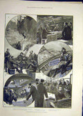 Original Old Antique Print 1891 Missions Seamen Work Downs Boat Service Deck