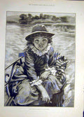 Original Old Antique Print 1887 Coxswain Macgregor Boat Child Fine Art Victorian