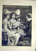 Original Old Antique Print 1887 Judgement Paris Walker Ladies Man 19th