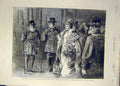 Original Old Antique Print 1893 Debutantes Buckingham Palace Chelsea Pensioners