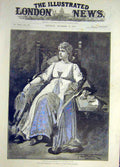 Original Old Antique Print 1889 Portrait Berard-Beere La-Tosca Theatre Victorian