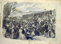 Original Old Antique Print 1870 War Prussian Dragoons Berlin Mayence Troops 19th