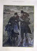 Original Old Antique Print 1886 Out-Of-Work M'Cormick Family Travellers 19th
