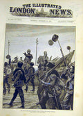 Original Old Antique Print 1885 War Bulgarian Troops Servian Frontier Troops