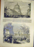 Original Old Antique Print 1848 Milan Church Grazia Parrot Papal States Rome