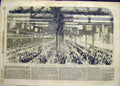 Original Old Antique Print 1856 Dinner Londonderry Pitmen Chilton Moor Victorian