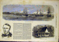 Original Old Antique Print 1857 Gretown Harbour Walker British Consulate 19th
