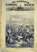 Original Old Antique Print 1877 War Cossacks Matchin Road Troops Siers Victorian