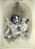 Original Old Antique Print 1846 Christmas Mistletoe Meadows Drawing Sketch 19th