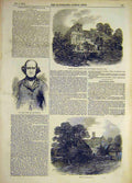 Original Old Antique Print 1847 Wilson Westbury Grendon Bucks George'S Farm 19th