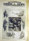Original Old Antique Print 1906 Fiscal Debate Balfour Parliament Cowper Sketch