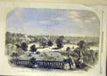 Original Old Antique Print 1858 Birmingham Queen Visit Aston Park View Victorian