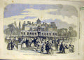 Original Old Antique Print 1858 Birmingham Queen Visit Aston Park Inauguration