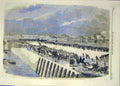 Original Old Antique Print 1859 Jersey Albert Pier St Helier Queen Visit 19th