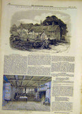 Original Old Antique Print 1847 Shakespeare Stratford-Upon-Avon Hathaway Cottage