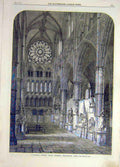 Original Old Antique Print 1865 Statesmen'S Corner Westminster Abbey Building