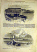 Original Old Antique Print 1851 Watering-Places Sidmouth Devon Exmouth Victorian