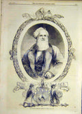 Original Old Antique Print 1858 Portrait Fairbairn Mayor Leeds 19th