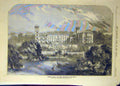 Original Old Antique Print 1858 Osborne House Marine Residence Building 19th