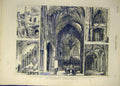 Original Old Antique Print 1876 Chester Cathedral Restoration Building Cloister