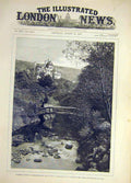 Original Old Antique Print 1884 Cragside Rothbury Armstrong Northumberland 19th