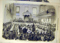 Original Old Antique Print 1869 Bradford Election Petition Borough Courthouse