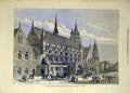 Original Old Antique Print 1874 Guildhall Plymouth Prince Wales Building 19th