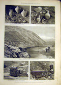 Old Antique Print 1890 Petrie Palestine Pottery Lachish Tell-El-Hesy Gaza 19th