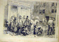 Original Old Antique Print 1856 London Street Sunday-Morning Children People
