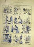 Original Old Antique Print 1886 Dog-Show Preparations Dadd Animal 19th