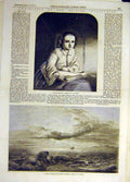 Original Old Antique Print 1856 Gretchen Jeune Fine Art Scene Pompeii Danby 19th
