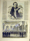 Original Old Antique Print 1868 Hereford Bishop Atlay Napier United Service Club