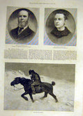 Original Old Antique Print 1886 Morely Courtney Country Doctor Horse Victorian