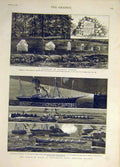 Original Old Antique Print 1881 Highlanders Memorial Scottish Regatta Portsmouth