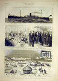 Original Old Antique Print 1889 Usa Pneumatic Gun Cruiser Vesuvius Suakin Digna