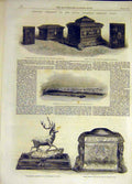 Original Old Antique Print 1862 Matrons Prayer Casket Bible Fan Athole Fife Gift