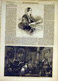 Original Old Antique Print 1856 Sydney Morgan Authoress Christ Bassano Victorian